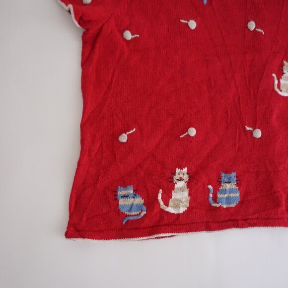 Vintage CJ Banks Hand-Embroidered Cat Button Cardigan Whimsical Kitschcore 3X - Picture 10 of 11